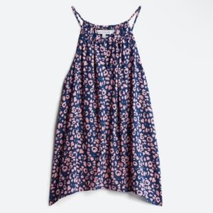 Collective Concepts Krissa keyhole halter blouse in navy and pink cheetah print